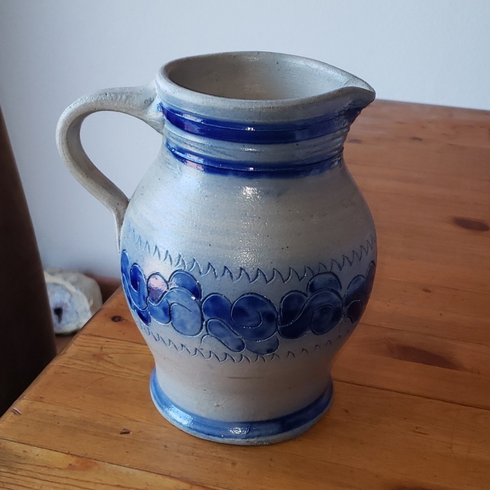 German Handmade Wine/Water Pitcher 7.25" Tall
